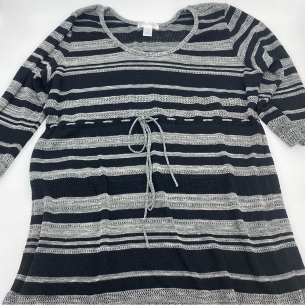 Motherhood Stripped Pullover Lightweight Sweater- Large